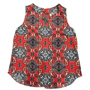 VERSE WOMEN’S Paisley Print Split Neck Sleeveless Blouse, Size Large